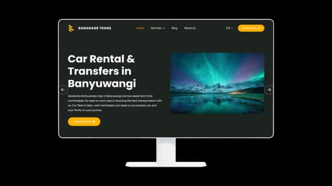 Banana88 Trans — Car Rental Booking Website Banyuwangi desktop preview 1